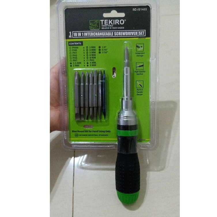 tekiro 19 in 1/obeng set lengkap