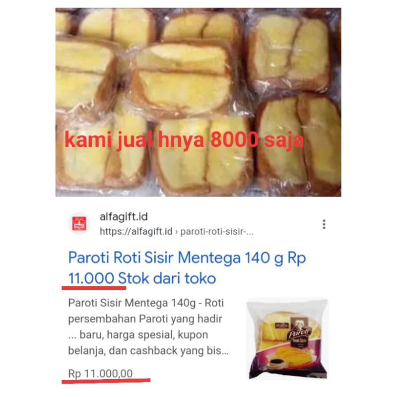 

Roti sisir mentega Premium merk PAROTI