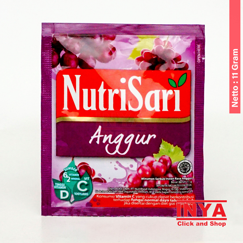 

NutriSari Anggur 11gr Sachet - Minuman Serbuk - Instant Powder Drink