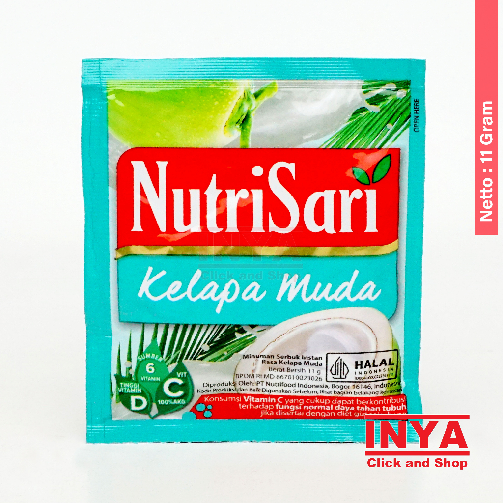 

NutriSari Kelapa Muda 11gr Sachet - Minuman Serbuk - Instant Powder Drink