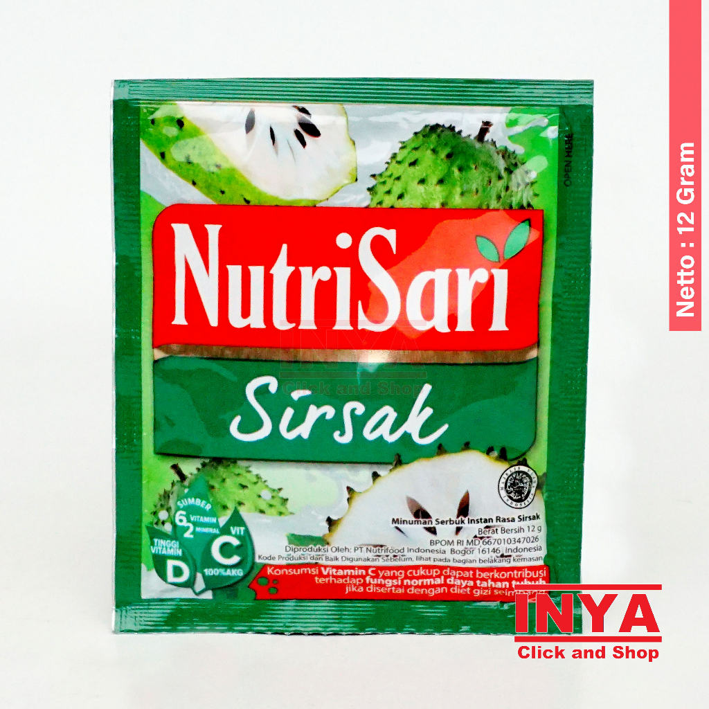 

NutriSari Sirsak 12gr Sachet - Minuman Serbuk - Instant Powder Drink