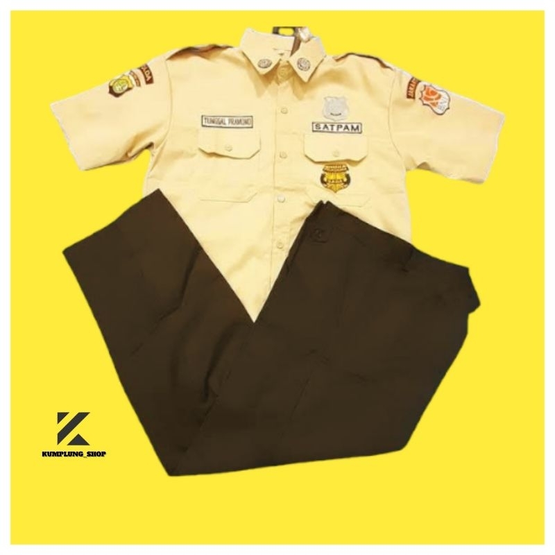 seragam satpam terbaru krem 2022 pdh satpam krem seragam security krem seragam satpam kumplit