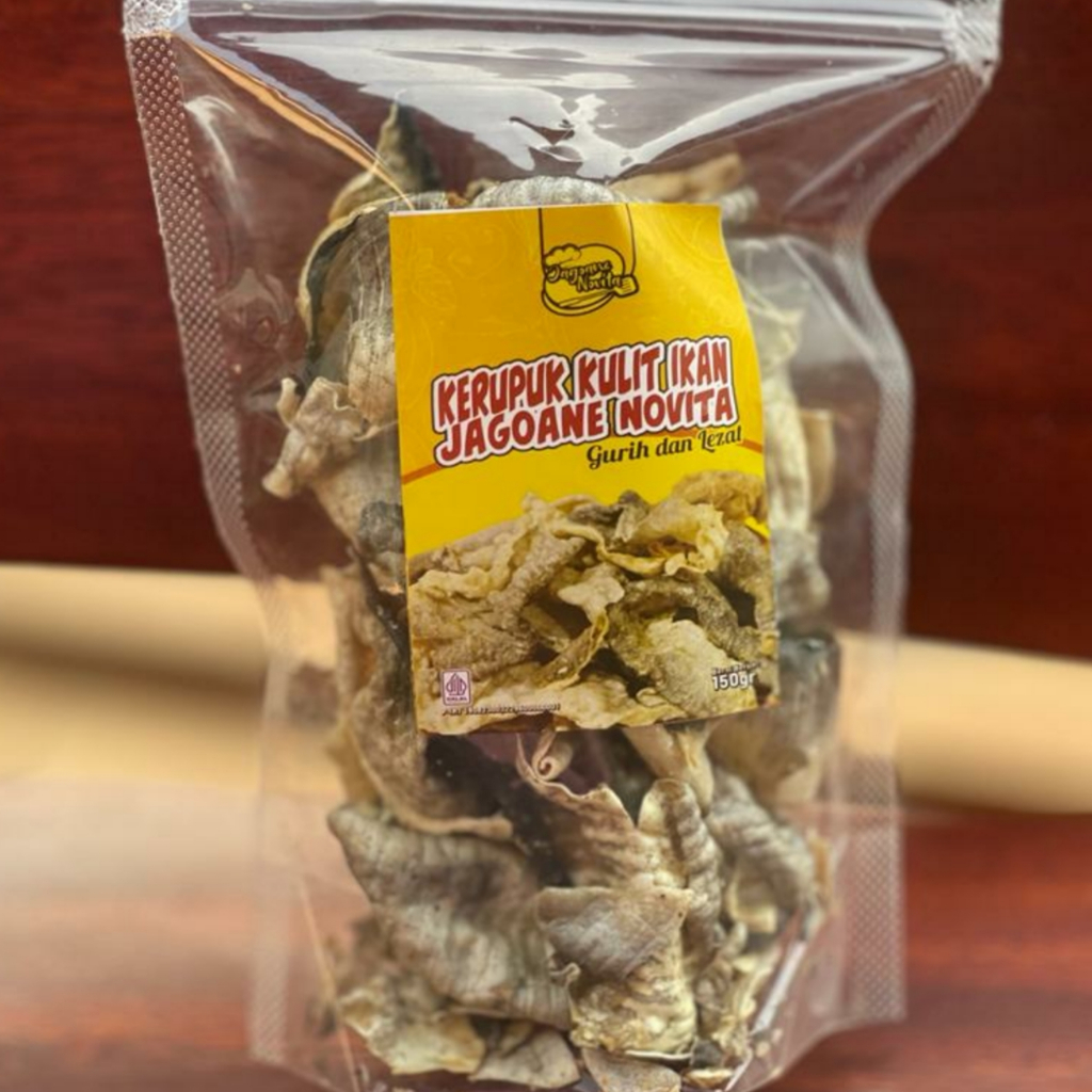 KRUPUK KULIT IKAN PATIN MENTAH 150gr KRUPUK KULIT IKAN JAGOANE NOVITA