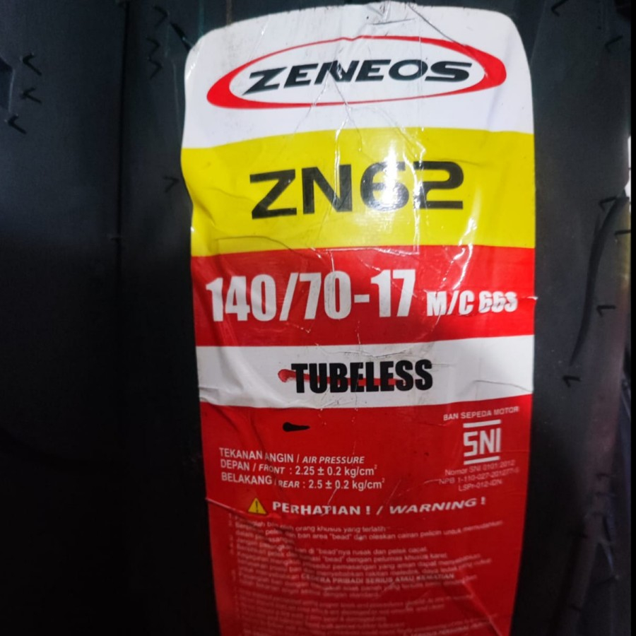 Ban ZENEOS 140/70-17 ZN 62 TUBELESS BAN MOTOR SPORT