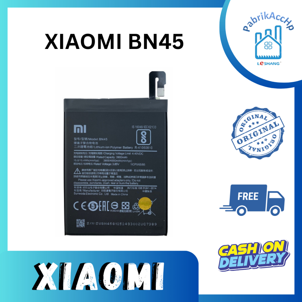 Baterai Original Xiaomi Redmi Note 5 (BN45) - Baterai Redmi Note 5 Pro - Redmi Note 5 Plus - Battery