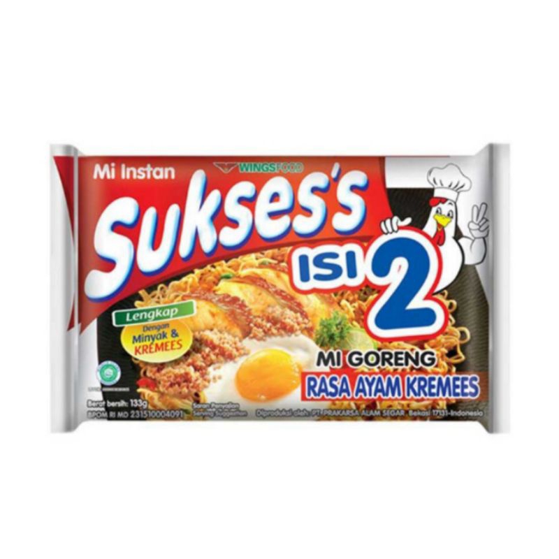 

Sukses's Isi 2 Mie Instant Goreng Ayam Kremees 133 g
