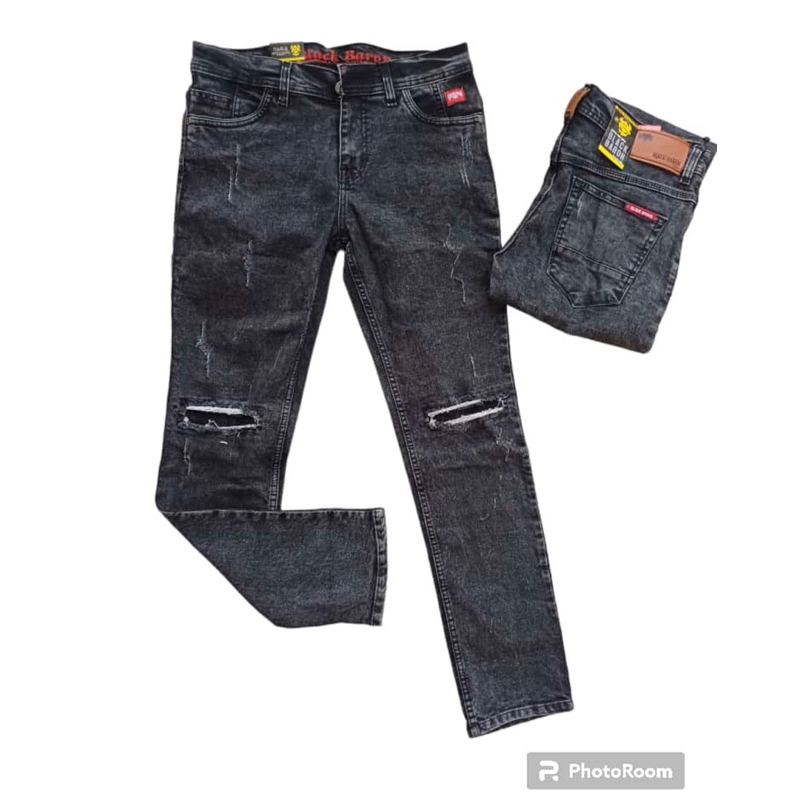 Celana jeans pria sobek strech snow/jeans sobek pria Snow wosh