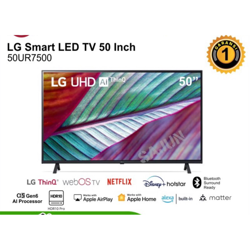 LG 50INCH NEW 50UR7500 4K UHD TV AI Thinq SMART TV