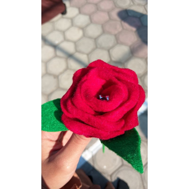 bunga mawar flanel