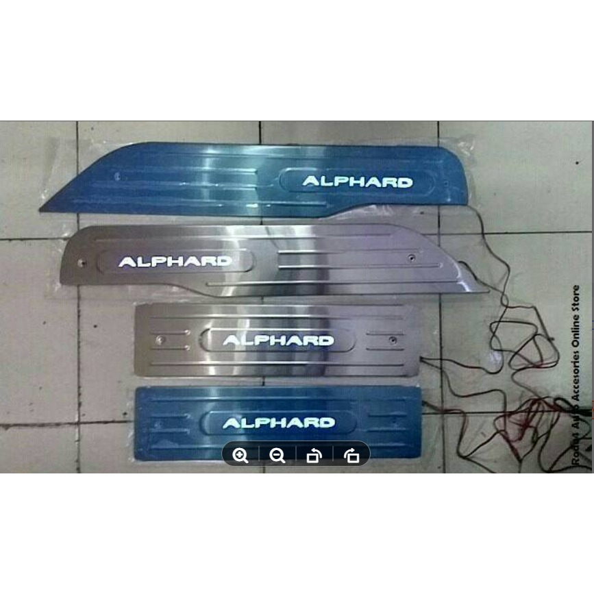 Sillplate samping mobil alphard with led