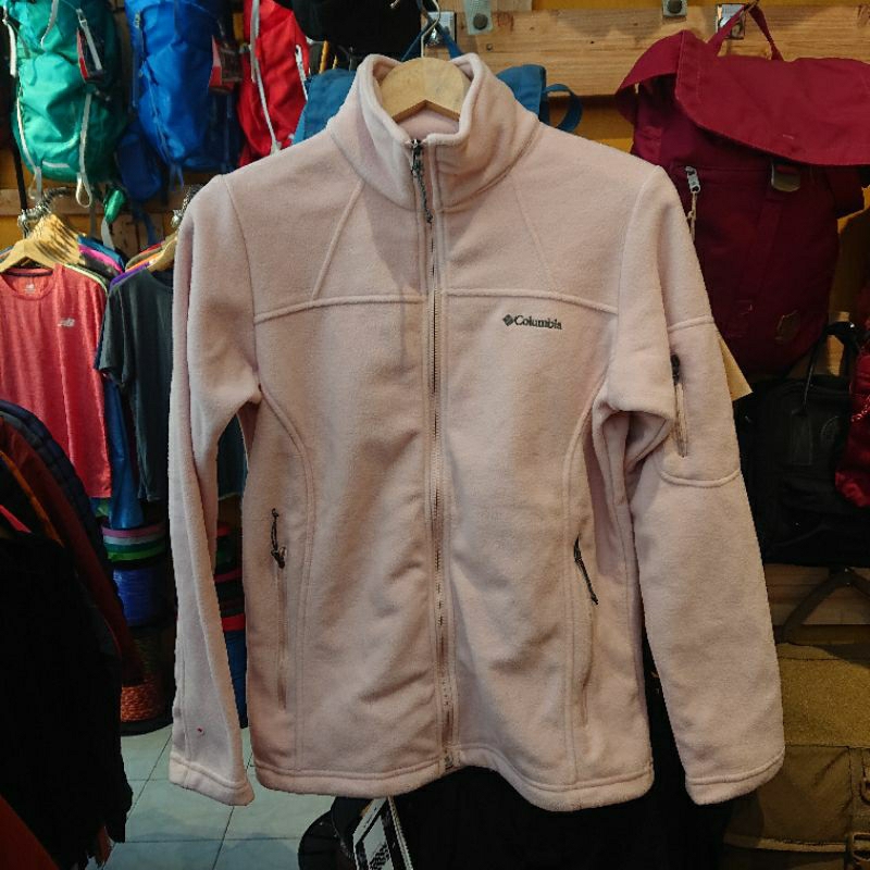 Columbia fast trek II full zip Fleece jacket cirrus grey sparkler jaket Columbia polar inner pink or