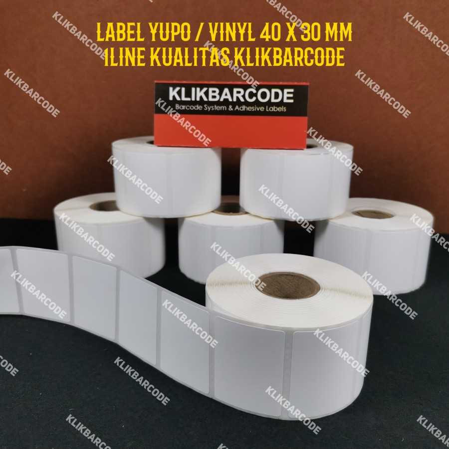 

LABEL YUPO / VINYL 40X30 MM 4X3 CM 40 X 30MM - 1 LINE - ANTI AIR/SOBEK - 800pcs