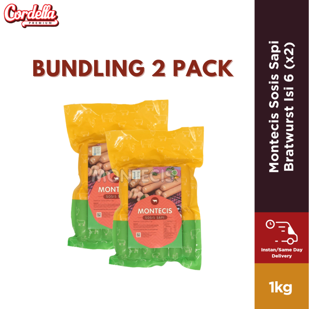 

Bundling Montecis Sosis Sapi Bratwurst Isi 6 x 2 Pack