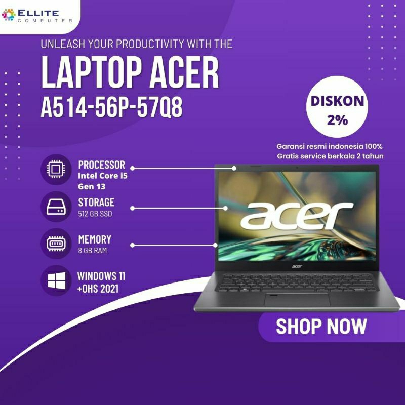 Laptop Acer A514-56P-57Q8 intel core i5 8/512gb