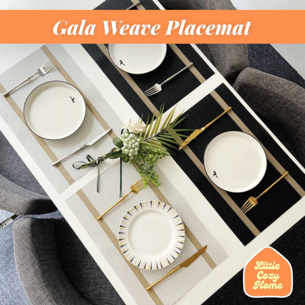 Gala Weave Placemat /  Alas Meja Makan / Tablemat / Taplak Meja Premium Cantik Anti Panas
