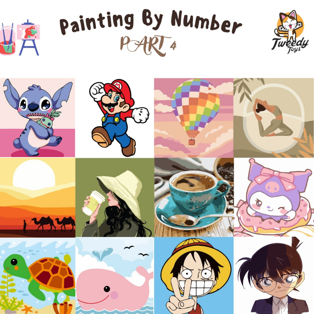 

SHENAR, Paint By Number 30x30 cm DIY Paint Kit with Frame Digital Painting Landscape Cartoon Anime Series (COD)