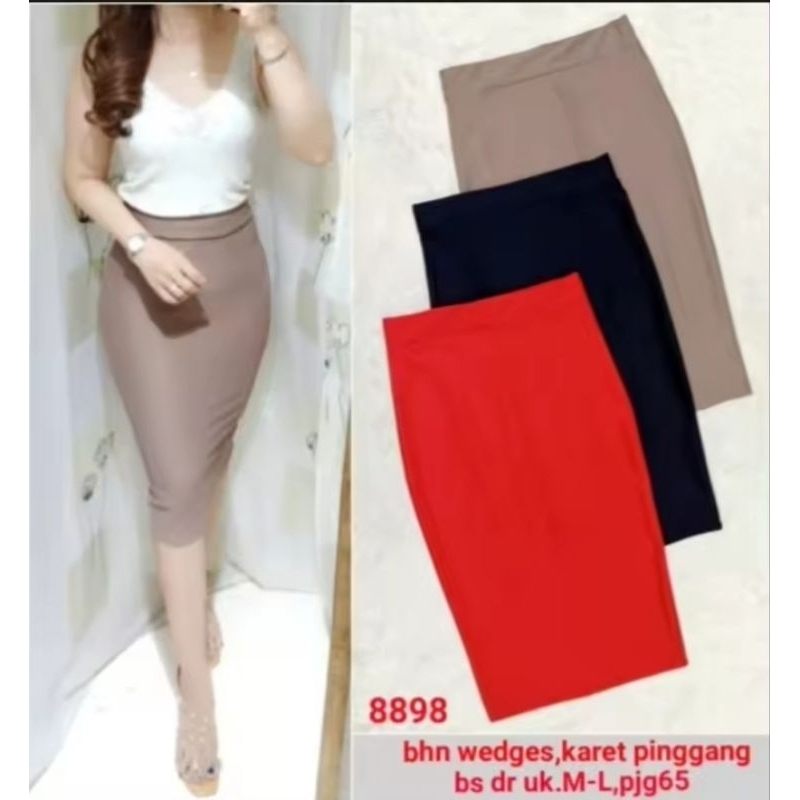 ROK SPAN SCUBA PENDEK ROK SPAN WANITA BELAH BELAKANG