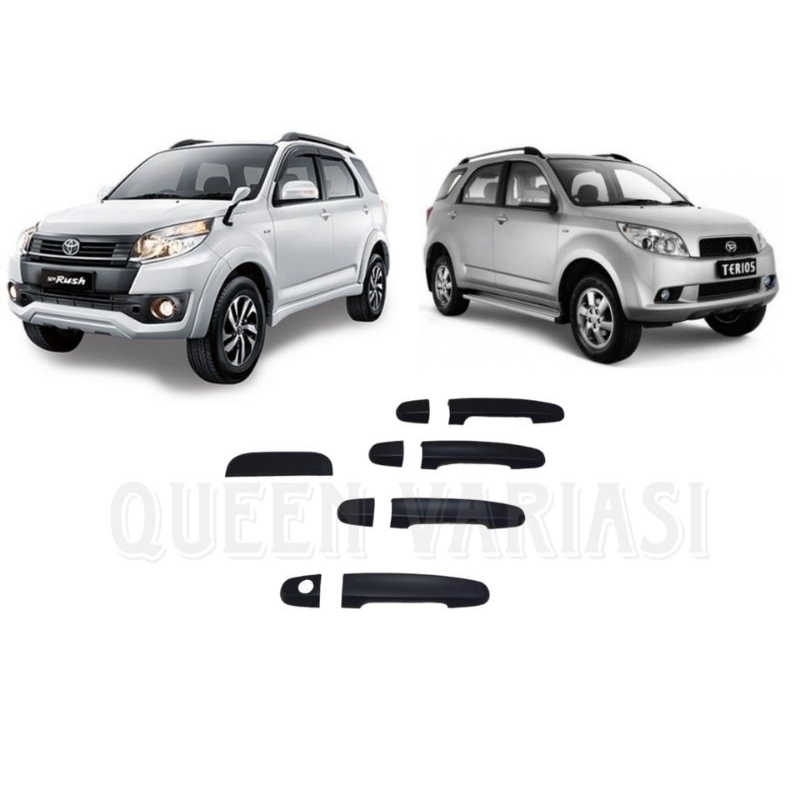 Cover handle pegangan pintu mobil rush terios hitam dop