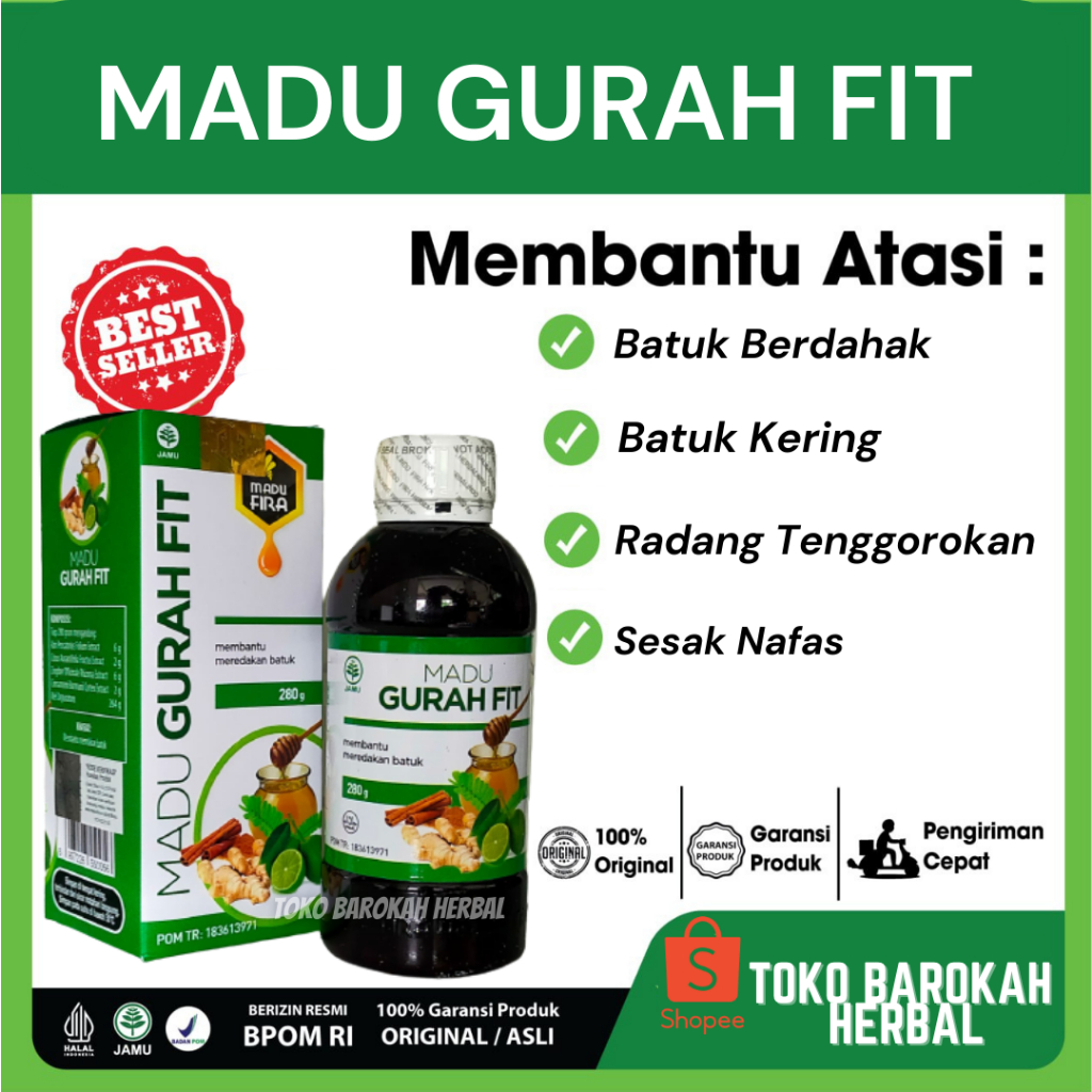 Madu Gurah Fit Asli Original Obat Batuk Kering Gatal Tenggorokan Ampuh Untuk Anak Dan Dewasa