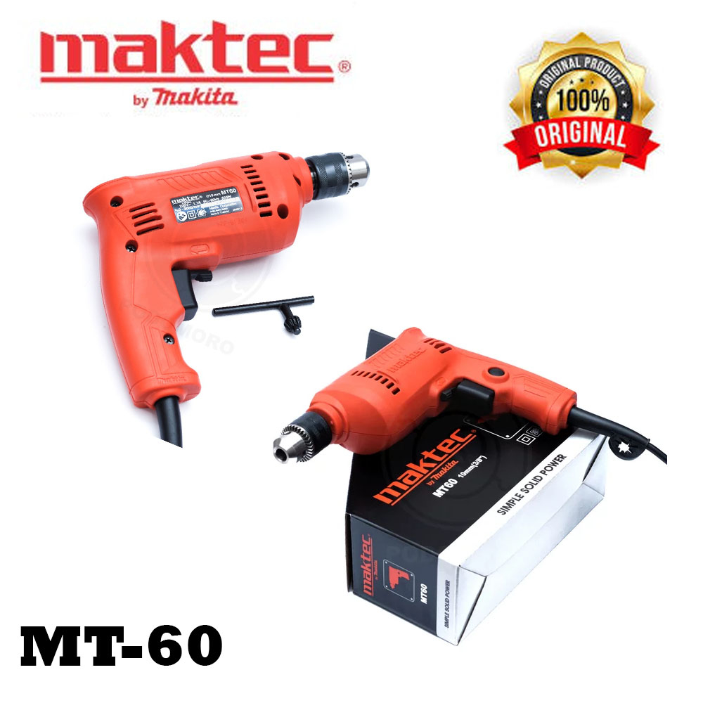 RACUN SHOPEE BOR LISTRIK MAKTEC mt60 garansi resmi 10mm fullset koper bisa bolak balik besi kayu tem