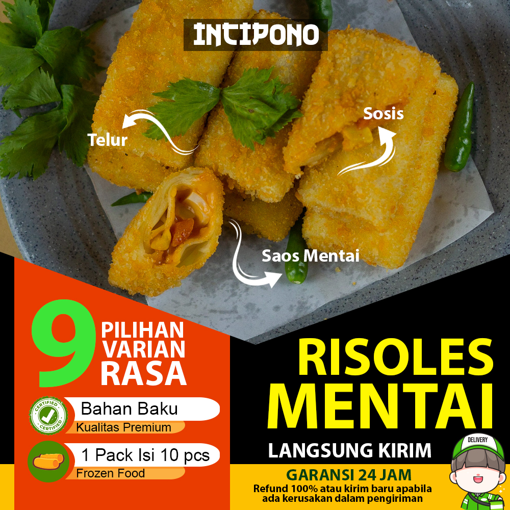 Incipono Risol Mentai Frozen 1 Pack Isi 10 Pcs Risoles Frozen Food Halal Premium