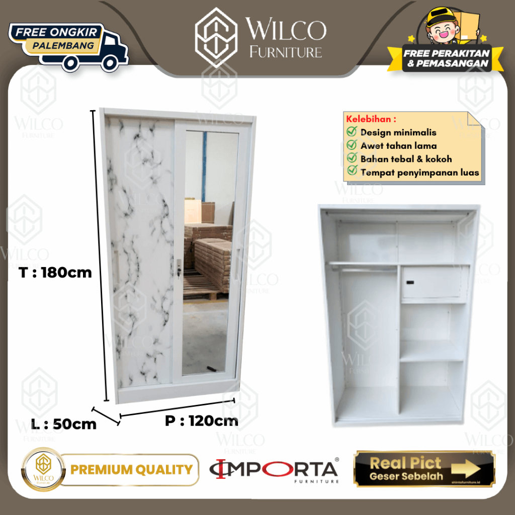 Lemari Pakaian Plat Besi Murah Palembang 2 Pintu 3 Pintu 4 Pintu / Lemari Full Besi Tebal