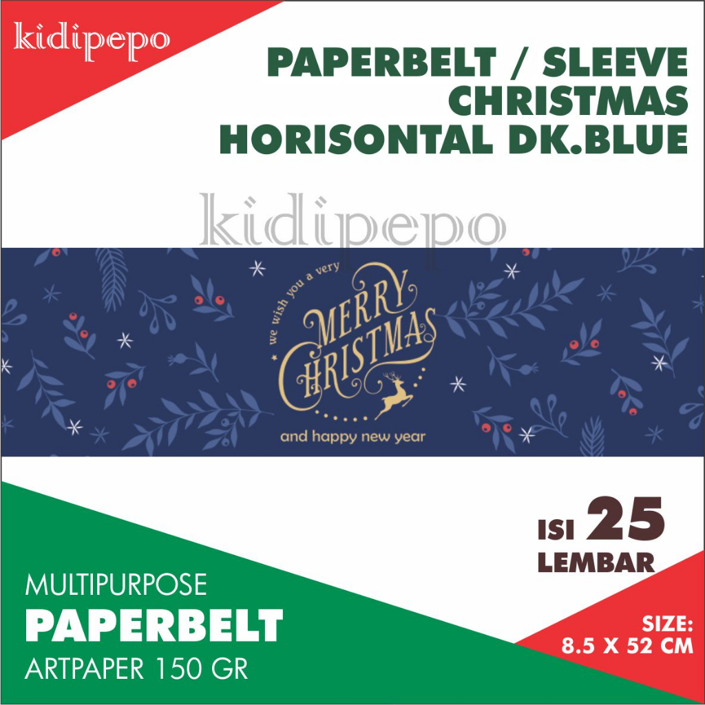 

PAPERBELT / BAN KUE NATAL CHRISTMAS HORIZONTAL DARK BLUE – ISI 25 LEMBAR