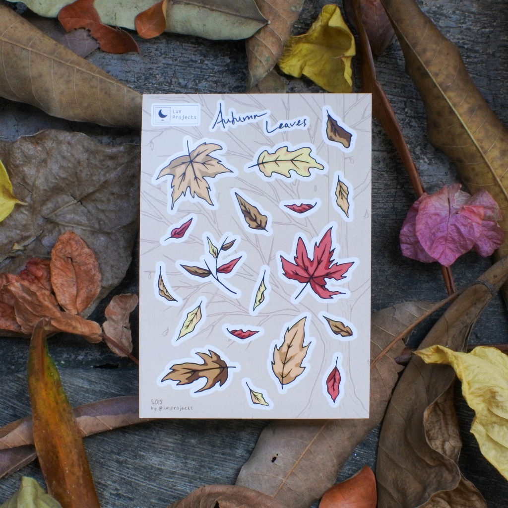 

Autumn Leaves Sticker Sheet - Stiker Daun Autumn/Musim Gugur Dekorasi Planner Bujo Agenda by Lun Projects