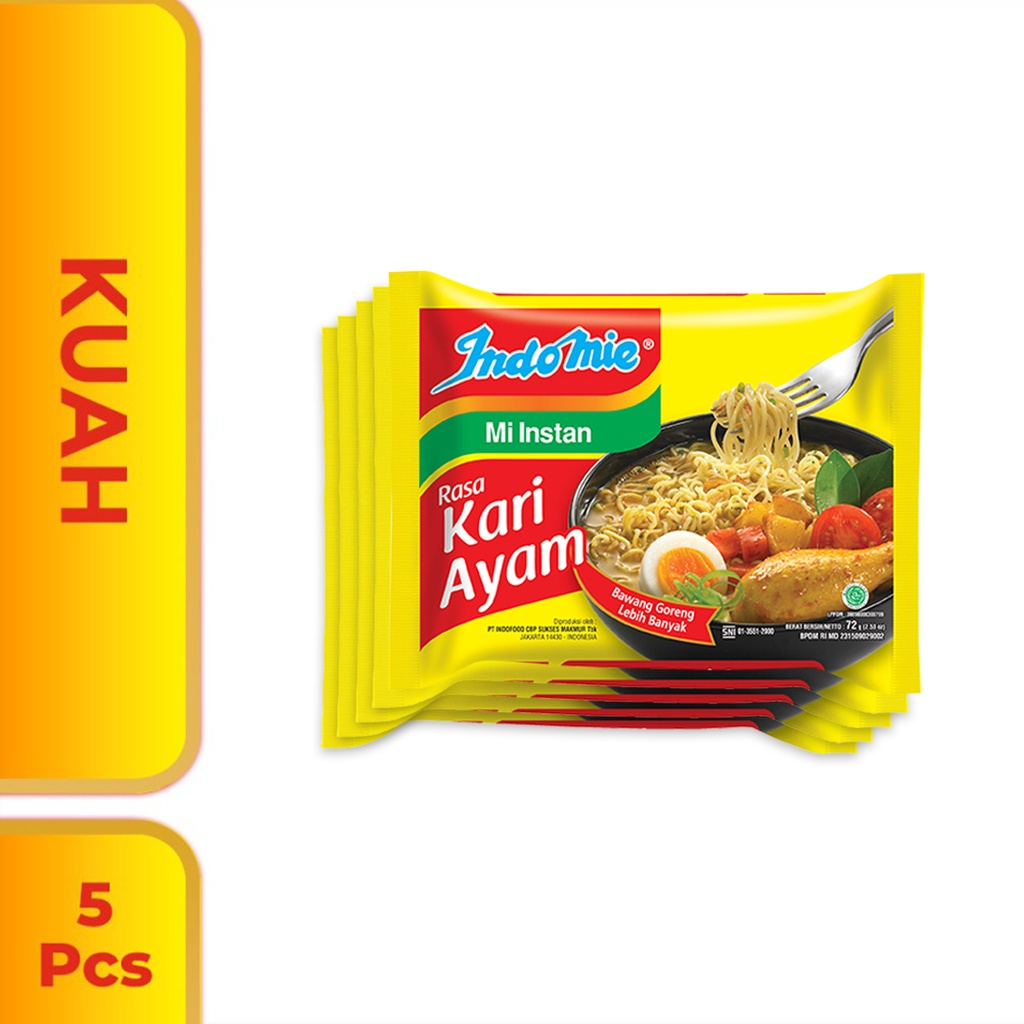 

Indomie Mi Instan Kari Ayam 70g 5pcs