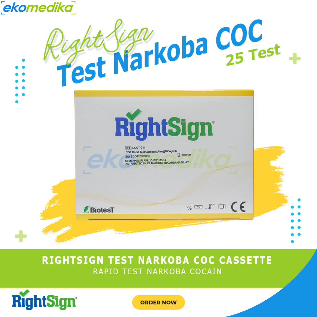 RIGHTSIGN Tes Narkoba. Device AMP MET COC MOP THC BZO  Cotinine K2 isi 25 test Card Casette