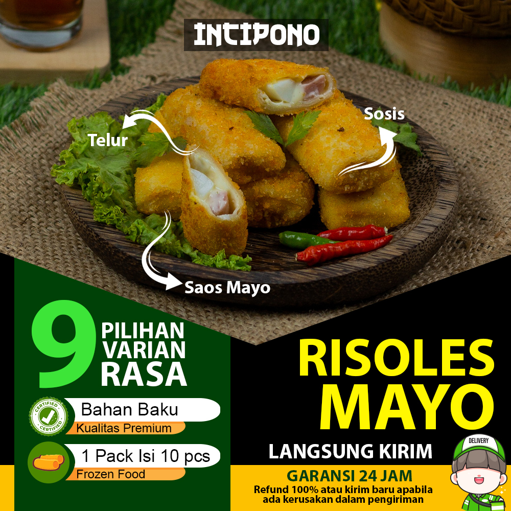 

Incipono Risol Mayo Frozen 1 Pack Isi 10 Pcs Risoles Sosis Telur Mayonaise Mayones Frozen Food Halal Premium