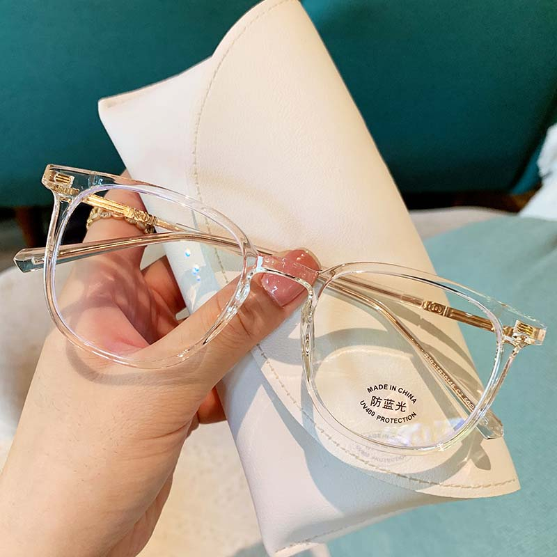 Viendo Kacamata Minus Photocromic Anti Radiasi Blueray Wanita Cowok Pria Korea  Gaya Fashion Elastik TR90 Frame 2 in 1 Bluecromic Potocromic Fotocromic Antiradiasi Kecamata Komputer HP Anti sinar Matahari UV400 Kaca Mata Optik-Transparent