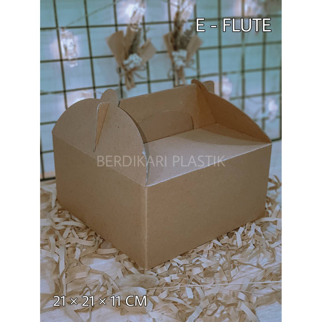 

Gable Box/Box Jinjing/Dus take Away/Carry Pack E-Flute 21x21x11 CM