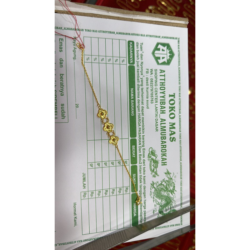 gelang vancleef emas 24 (½ suku)