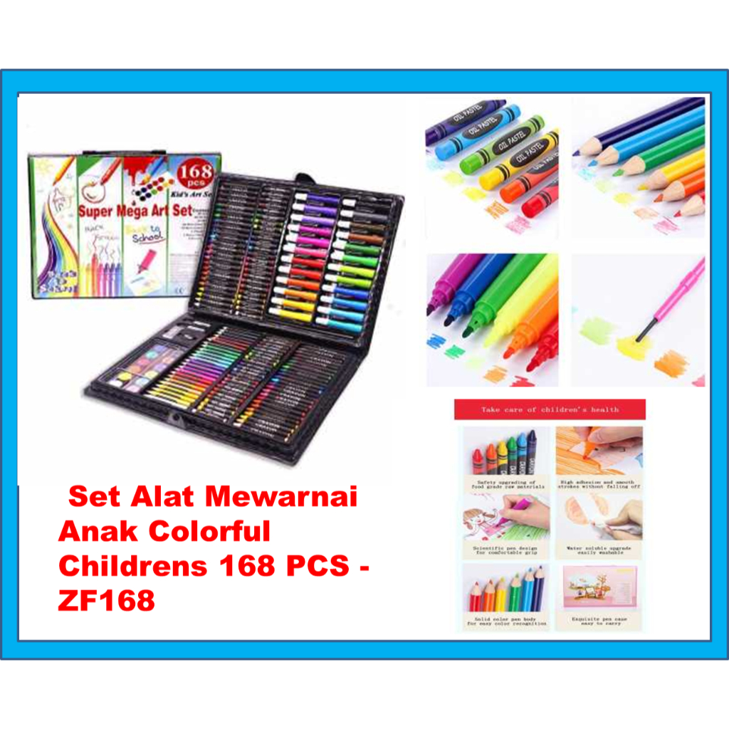

Crayon Set Mewarnai Melukis Pensil Menggambat 168pc Alat Tulis anak Set Alat Mewarnai Anak Colorful Childrens 168 PCS - ZF168