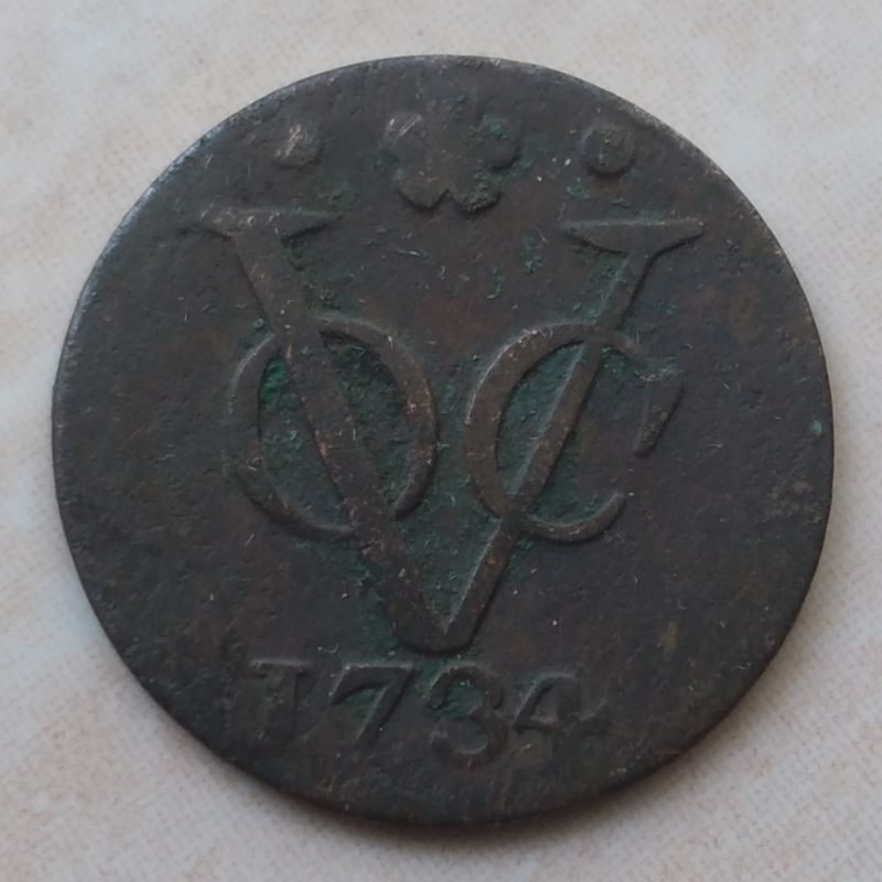 Koin Kuno VOC 1 Doit 1734 Holland - YN689