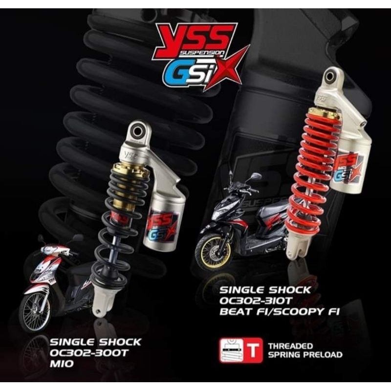 Shock yss tabung Gsix matic //  shock belakang matic // shockbreker matic 300mm, 315mm, 330mm