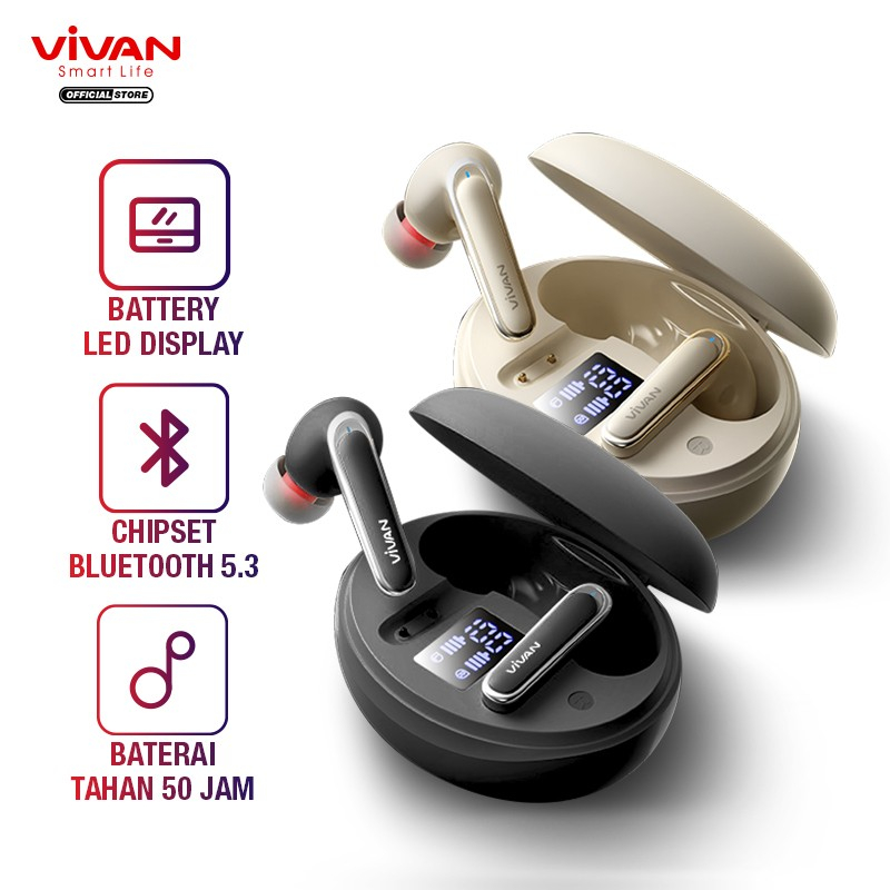 VIVAN TWS Liberty T330 Dual ENC Headset Bluetooth 5.3 Earbuds