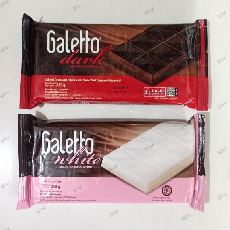 

Galetto Cokelat Compound / Cokelat Batang 250 Gr