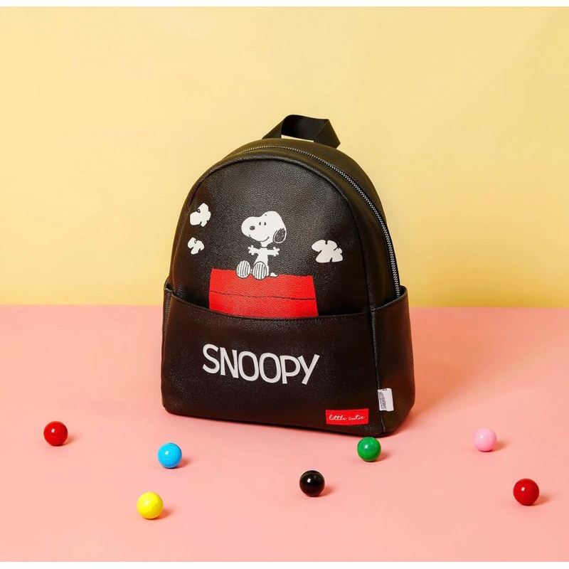 MINISO SNOOPY RANSEL BACKPACK TAS PUNGGUNG MEDIUM BLACK PEANUTS TAS REMAJA DEWASA ANAK - ANAK