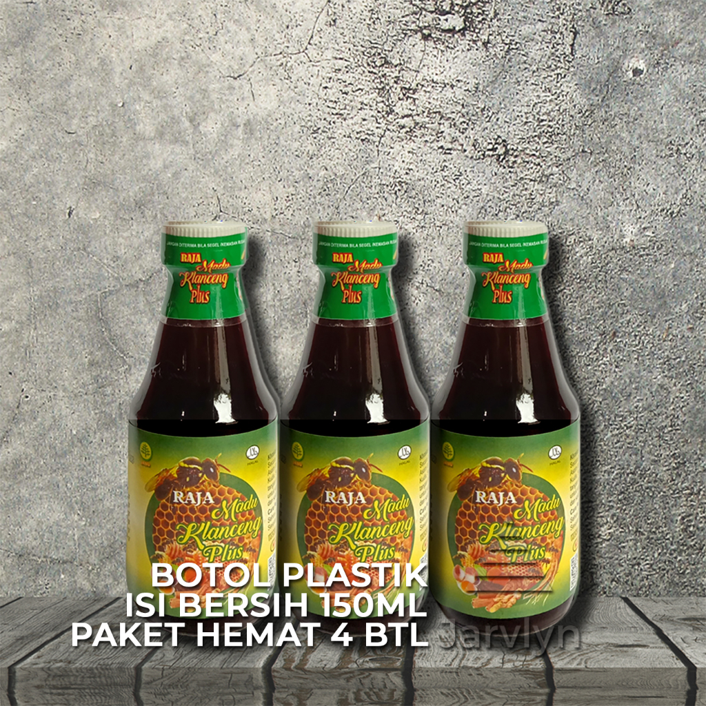 

JARVLYN - JAMU RAJA MADU KLANCENG PLUS 150 ML PAKET 4 BOTOL PLASTIK PEGAL LINU LEMAH LETIH LESU ASAM URAT NYERI BADAN SENDI TULANG LUTUT PENAMBAH NAFSU MAKAN
