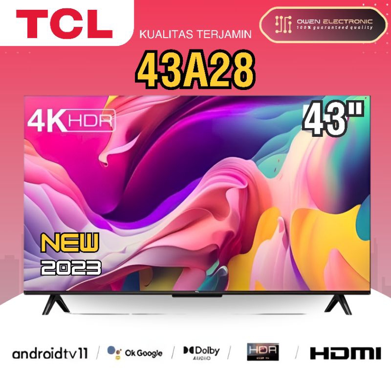 TCL 43A28 - 43 inch Google TV - 4K UHD - HDR 10 - 43A28