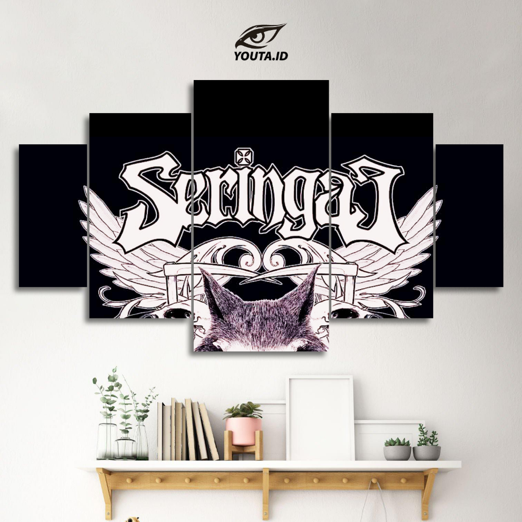 READY YOUTA.ID HIASAN PAJANGAN DINDING BAND ROCK POSTER BAND METAL 1 SET SERINGAI 5 Pcs POSTER KAYU