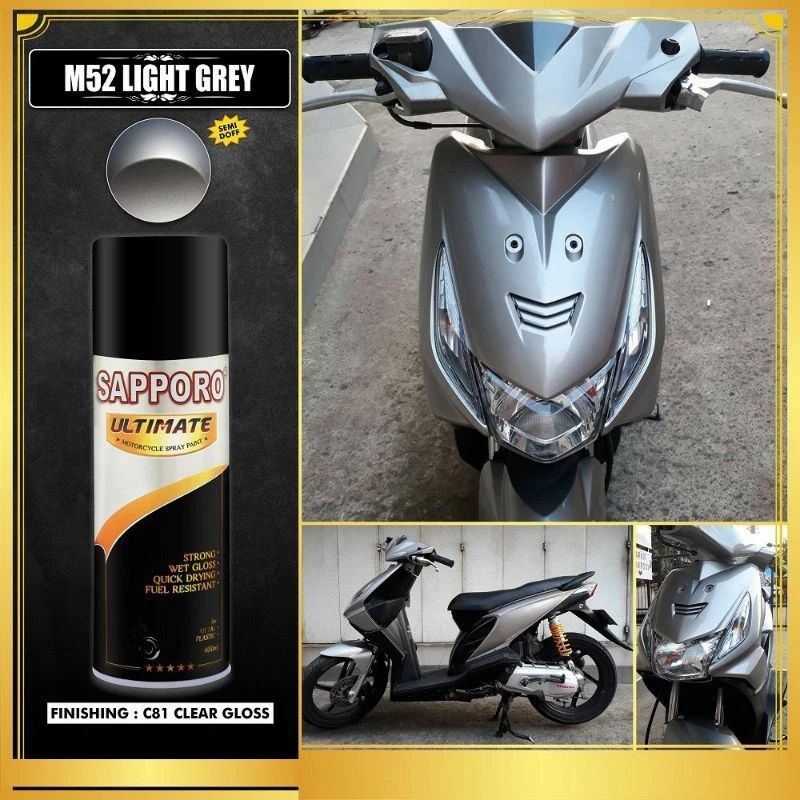 SAPPORO ULTIMATE M52 LIGHT GREY CAT SEMPROT SPRAY PAINT WARNA ABU