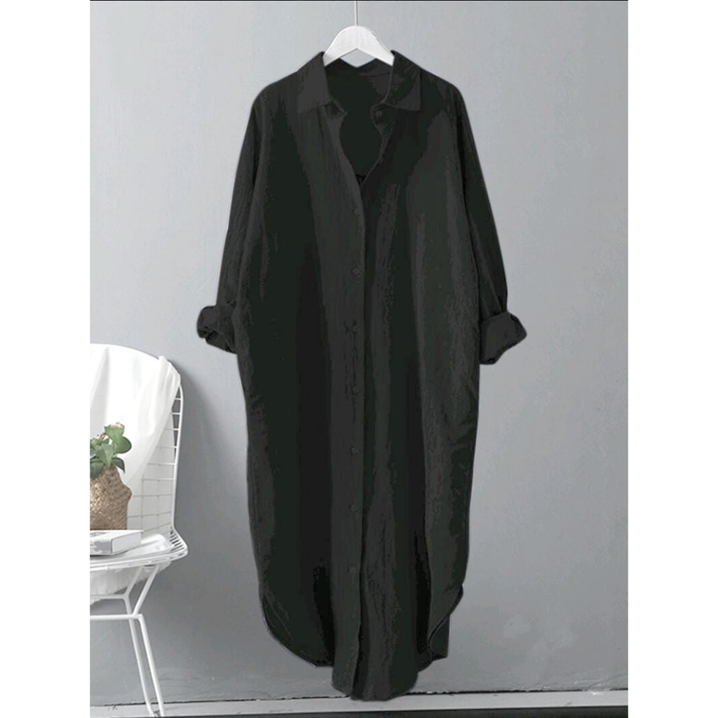 Baju Atasan Wanita Terbaru Lova Tunik Bahan Kain Crinkle Airflow Size M L XL XXL Busui Friendly Long