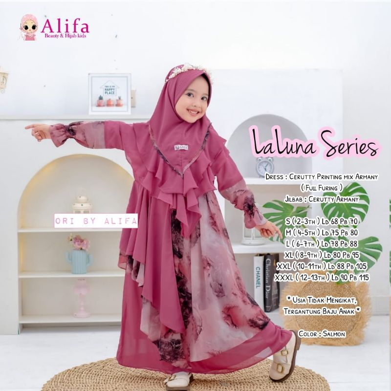 laluna dress anak by alifa dress syari anak