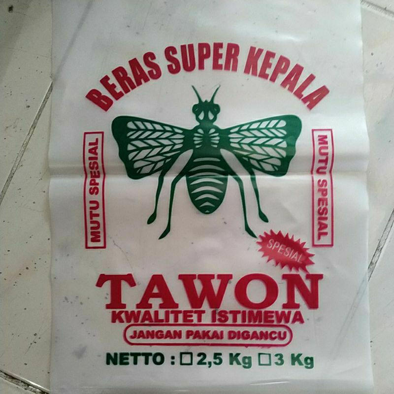 Plastik beras tawon 2,5kg dan 3kg isi 100lbr/pak
