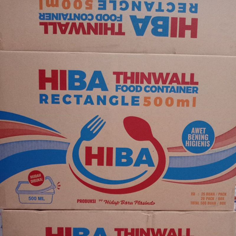 (GROSIR) Thinwall 500ml rectangle HIBA karton