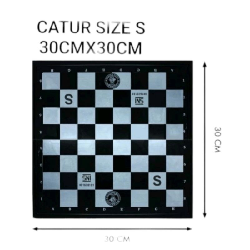 papan catur lipat plastik ukuran S,M