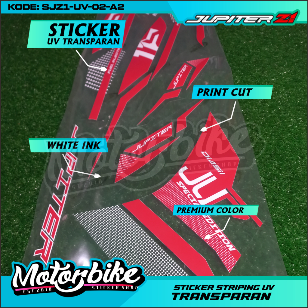 STRIPING STIKER TRANSPARAN MOTOR JUPITER Z1 UV SIMPLE DESAIN - STIKER UV